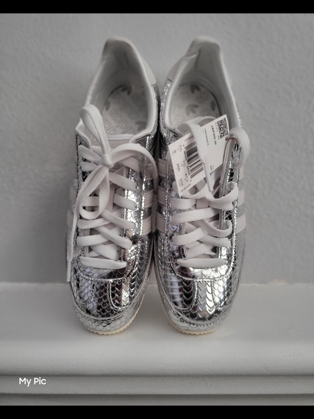 Adidas Women’s Japan Silver Metallic Lace-Up Sneakers